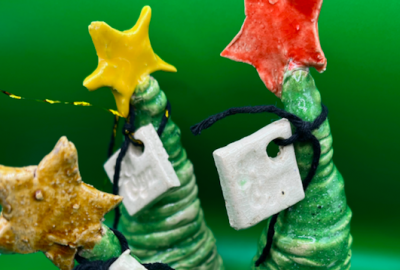 Kerstboompjes keramiek, groen